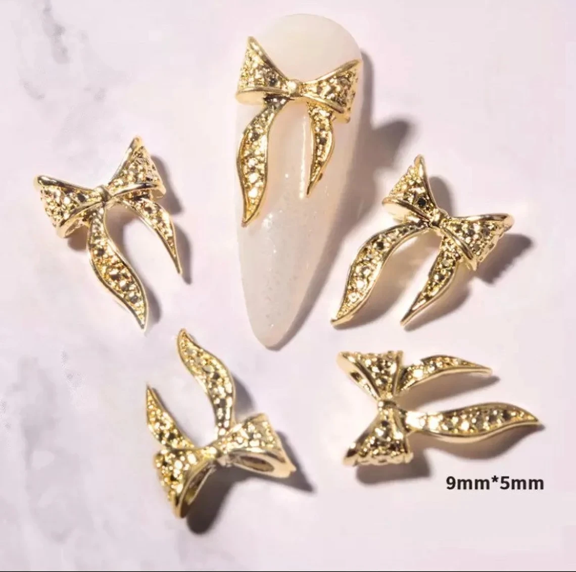 50pcs gold bowknot