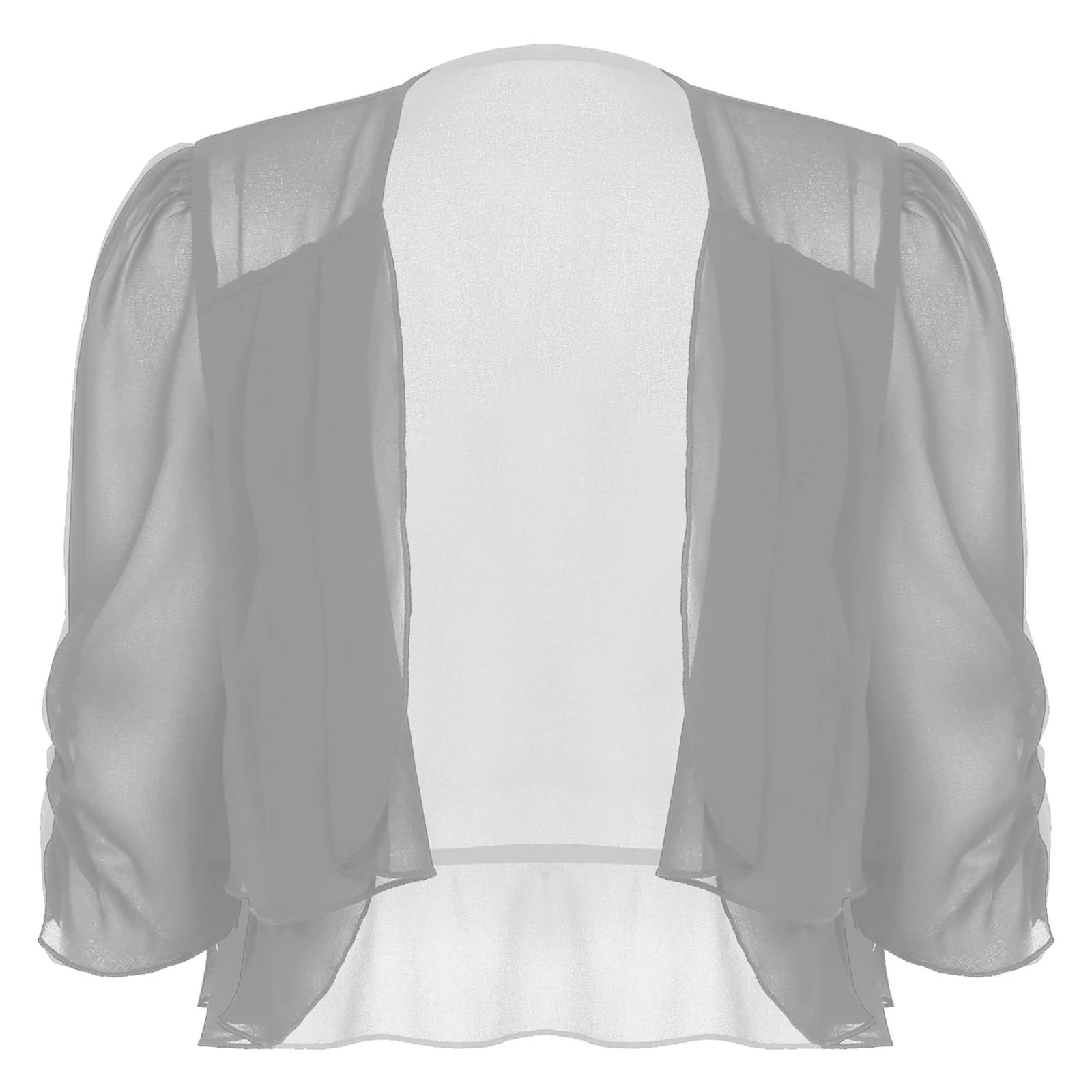 Women Elegant Ruffle Bolero Cape Bridal Shrug Half Sleeve Open Front Chiffon Cardigan Wedding Shawl Wrap for Dresses Cover Ups