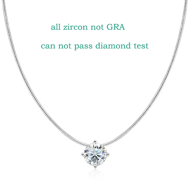 Smyoue 0.5-2CT D Color Certified Moissanite Necklace for Women Sparkling Lab Diamond 100% 925 Sterling Silver Pendants Wholesale