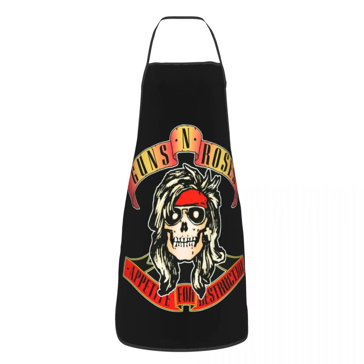 Custom Heavy Metal Guns N Rose Apron for Women Men Rock Band Adult Unisex  Chef Bib Tablier Cuisine Cooking Baking Gardening