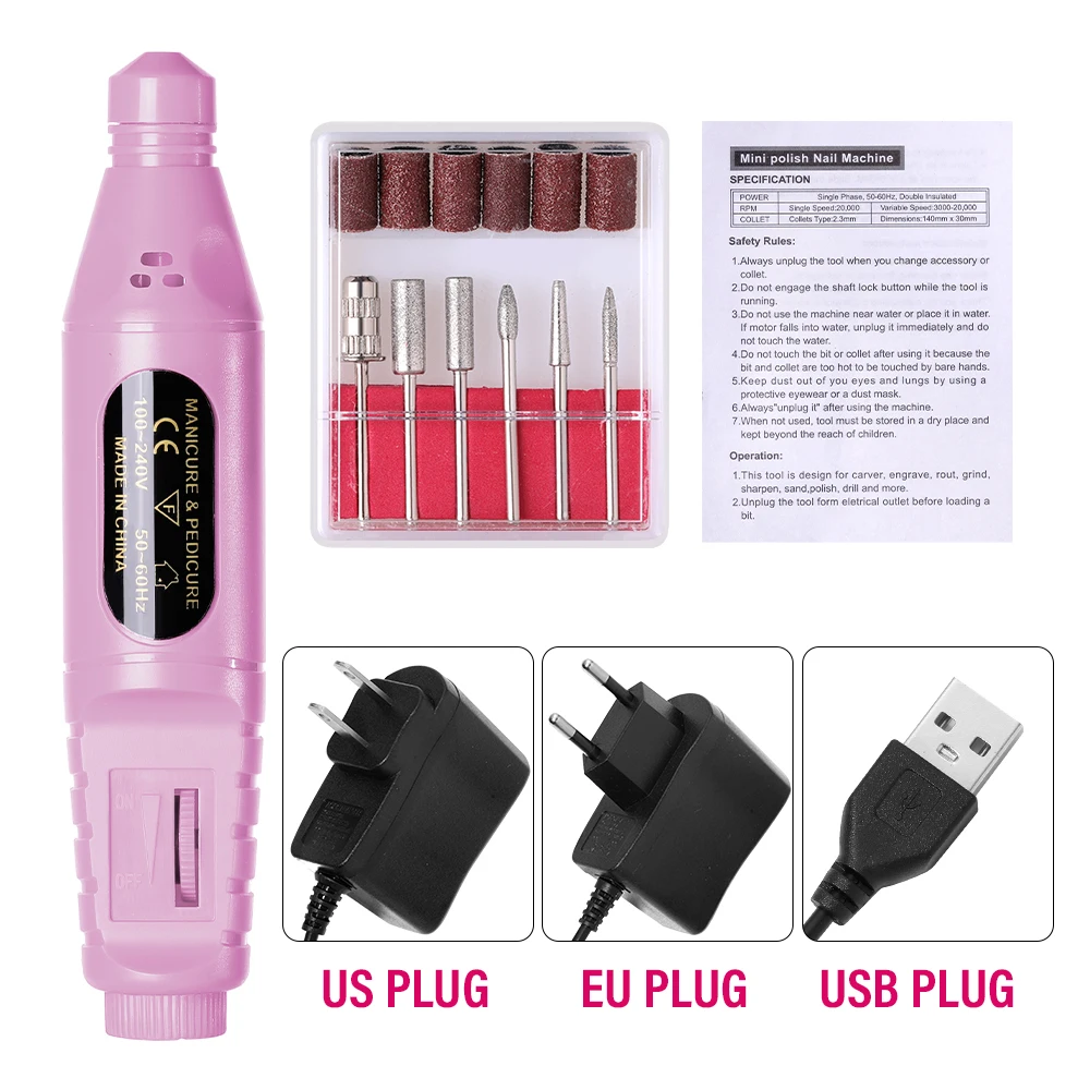 LINMANDA Electric Nail Drill Machine Nail Art Tools Machine Manicure Milling Cutter Nail Art Nail Drill Pen Salon Nail Equipment