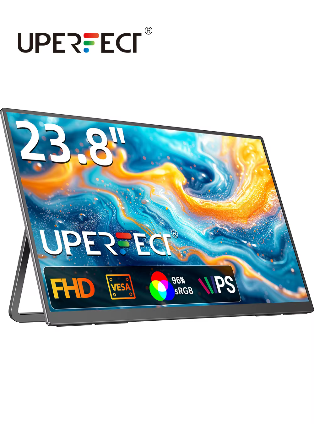 UPERFECT 23.8" 100Hz Portable Gaming Monitor with HDMI Type C External Computer Display for Mini PC Laptops Steam Deck MacBook