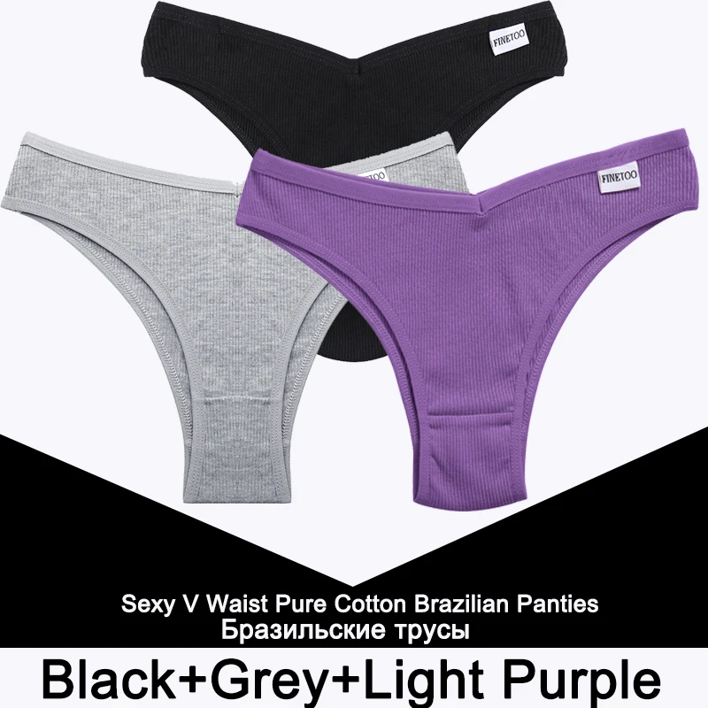 3PCS/Set Cotton Panties Lingerie Women Underwear Sexy Underpant Briefs Female Brazilian Pantys Bikini Solid Color Tangas Thongs