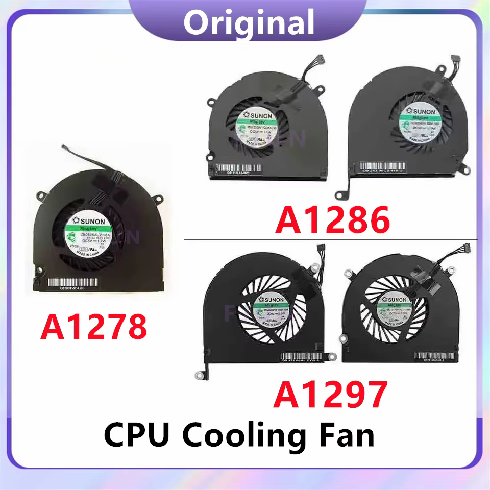 Original Laptop Cooler For Macbook Pro 13" A1278 15" A1286 17" A1297 CPU Cooling Fan 2008 2009 2010 2011 2012 Years