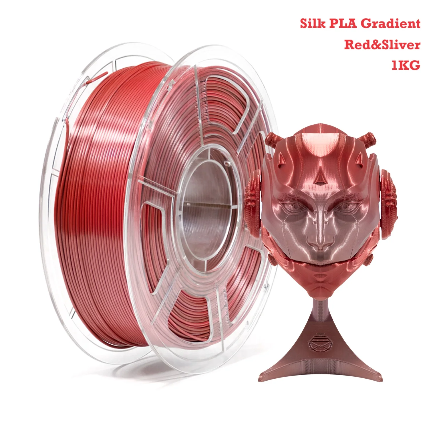 Gradient red silver