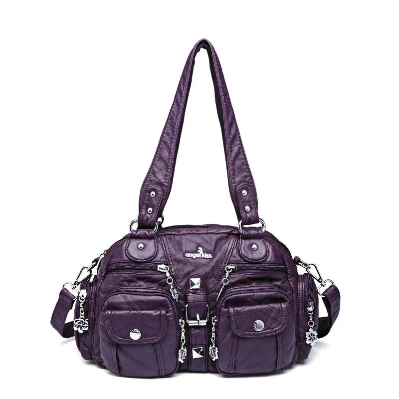 Angelkiss Women Handbags Satchel Top-handle Handbag PU Shoulder Bag Dumpling Pack Give Gifts Shoulder Bags Phone Money Pack