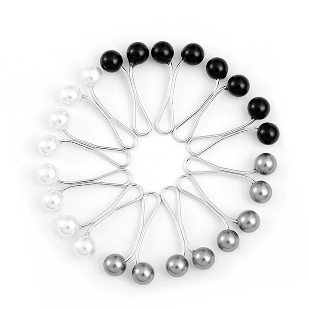 Pearl Brooch Hijab Scarf 12pcs/Lot Multicolor Scarf Pins Muslim Women Headscarf Pin Shawl Fixed Strap Anti Slip For Muslim Hijab