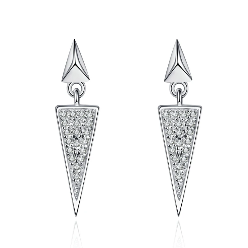 Nabest Jewelry Original Certified 925 Silver Triangle Pendant Earrings Women Waterproof VVS D Color Moissanite Stud Earrings