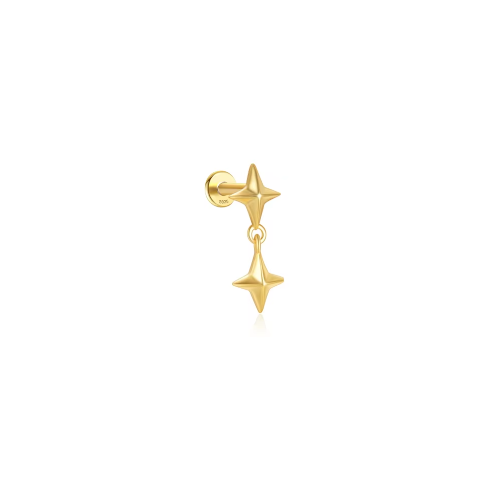 CANNER 1PC 925 Sterling Silver Tassel Piercing Threaded Ear Stud For Women 18K Gold Ins Drop Earrings Fine Jewelry Party Gifts