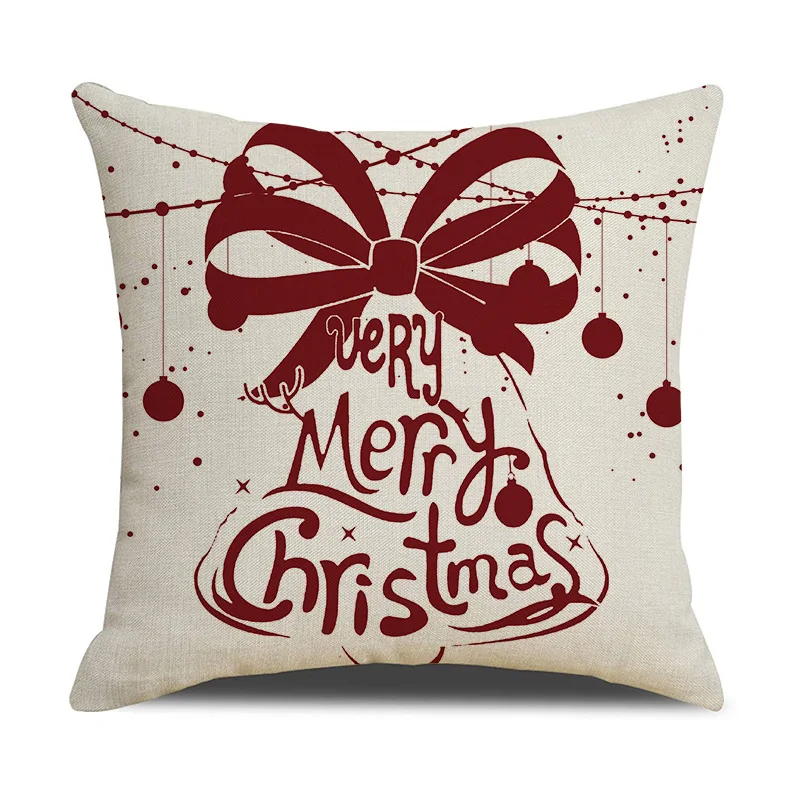 Christmas Santa Claus Pillowcase Happy New Year 2023 Xmas Gifts For Home Decor 45x45cm Cushion Cover Merry Christmas Ornament
