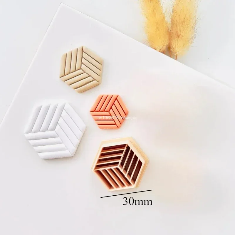 Embossed Art Deco Clay Cutters Abstract Diamond Shape Polymer Clay Cutting Mold DIY Jewelry Pendant Earring Making Tools