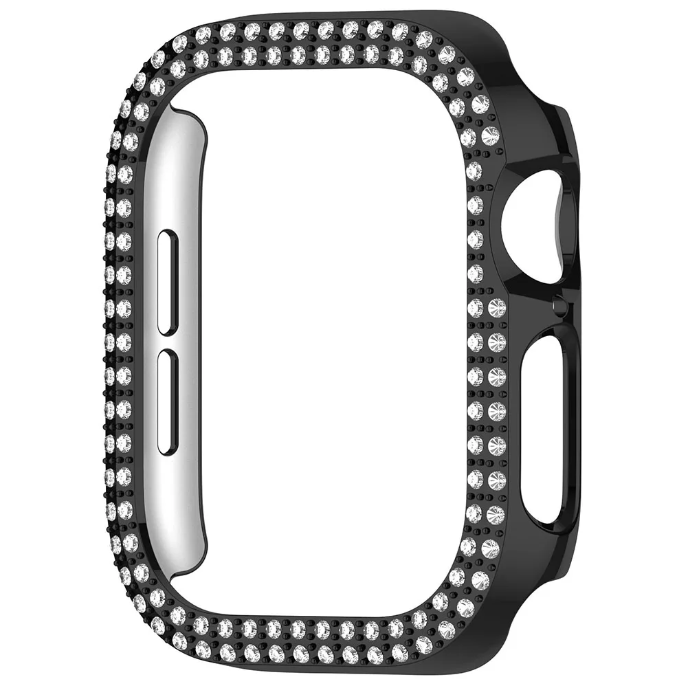 Double Diamond PC Watch Case Anti-Fall Watch Screen Protector Dustproof Full Coverage Frame for Apple Watch Series 10 42MM/46MM