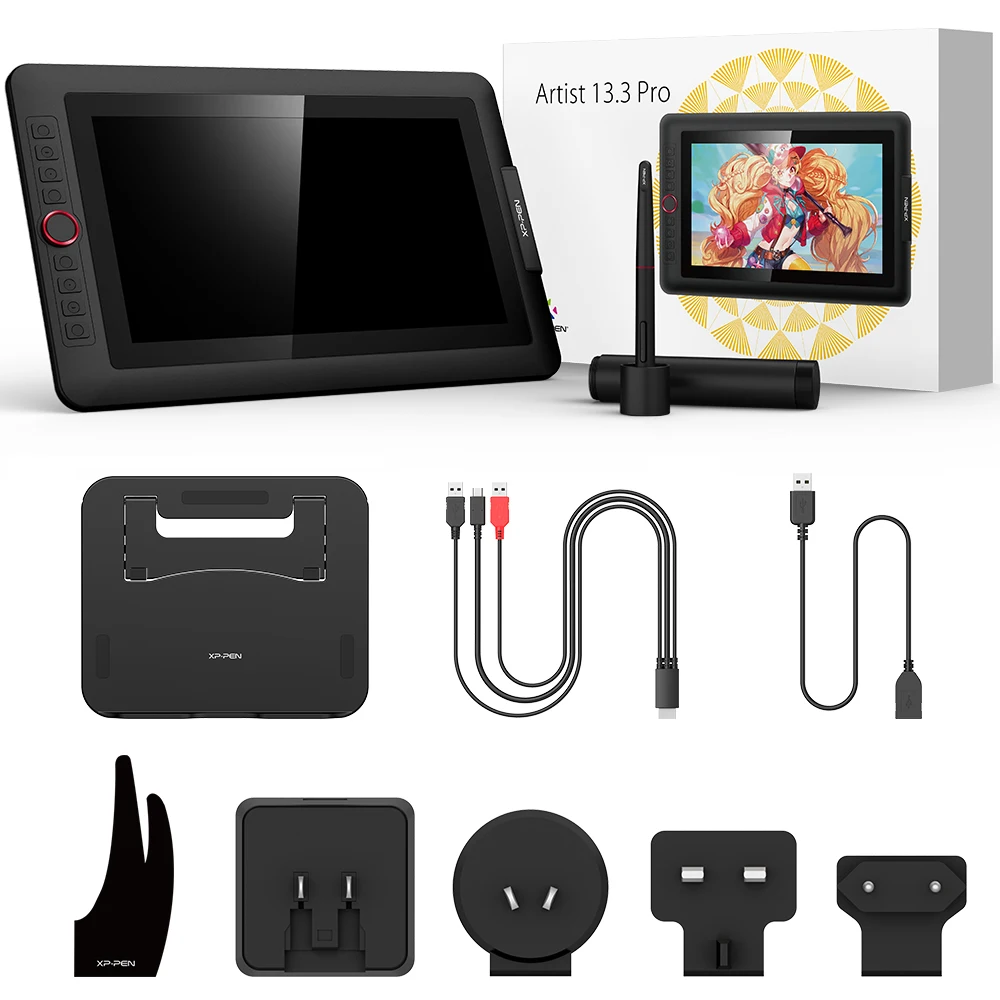 XPPen Artist 13.3 Pro Drawing Digital Graphics Tablet with 13.3 Inch Screen Pen Display Monitor Full-Laminated with Tilt