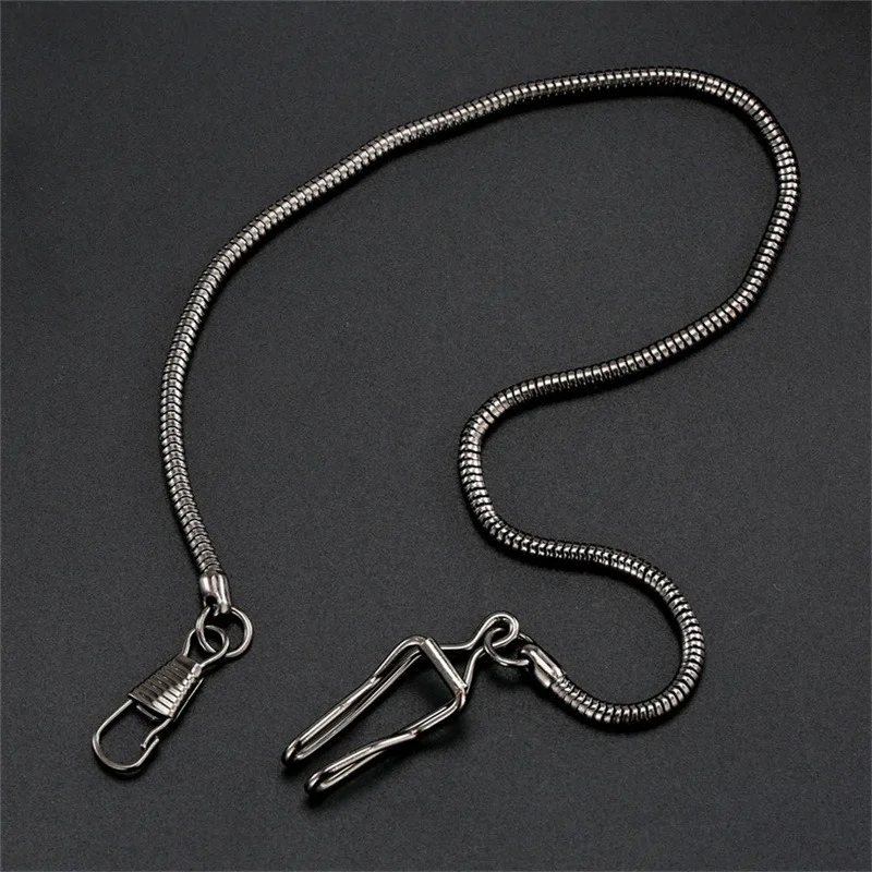 Silver Stainless Steel Watch Chains Black Gold Bronze Classic Chains Watches Accessories for Pocket Watches Mens Gift