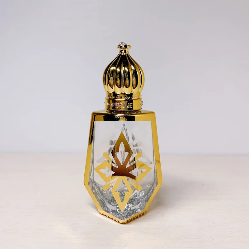 Perfume Bottle 12ML Essential Oil Sub Bottled Gold Glass Portable Frag Skinc Mixing Sample Empty Bottle Massage Roller Bottle