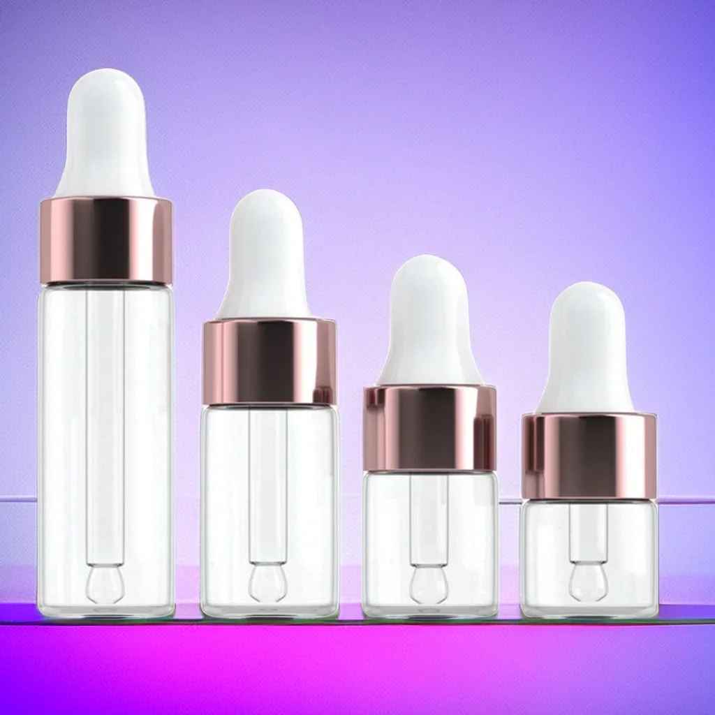 10PCS 1ml 2ml 3ml 5ml Glass Sample Bottle Dropper Bottle Empty Mini Essential Oil Bottle With Dropper Pipettes