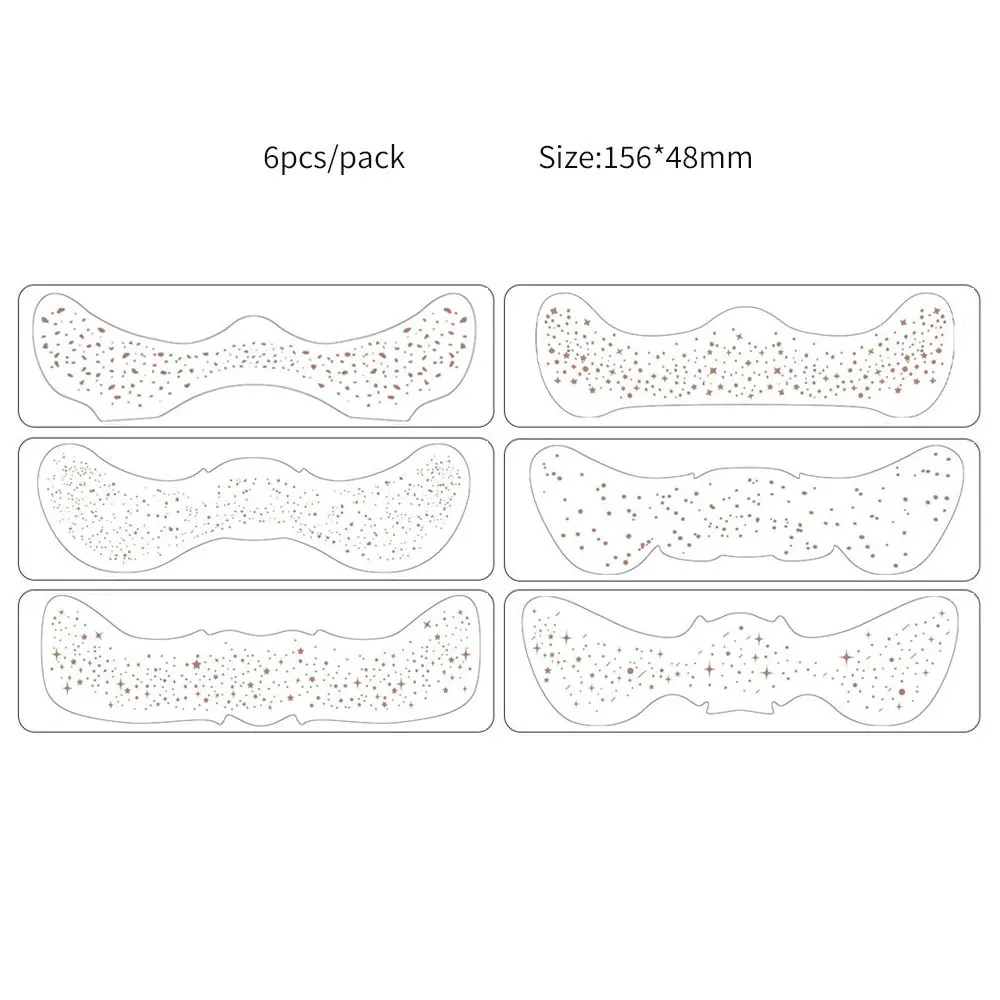6pcs Brown Fake Freckles Stickers for Women Waterproof Temporary Tattoo Stickers for Face Makeup Party Facial Makeup Accessories
