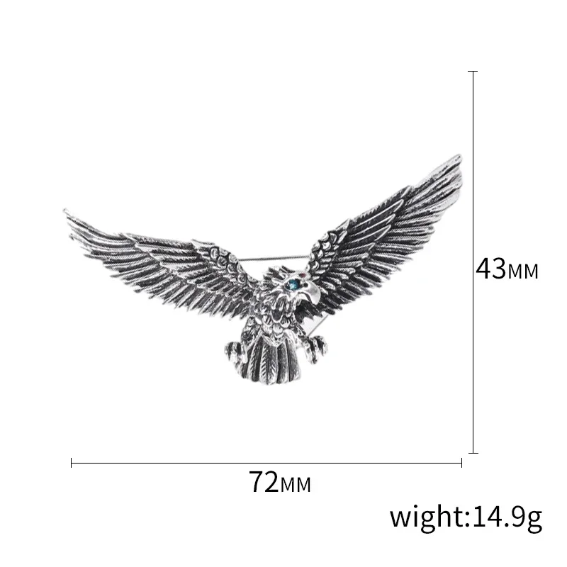 Enamel Eagle Brooches for Women Unisex Rhinestone Animal Bird Category Pins Event Party Backpack Decoration Clothes Accessories