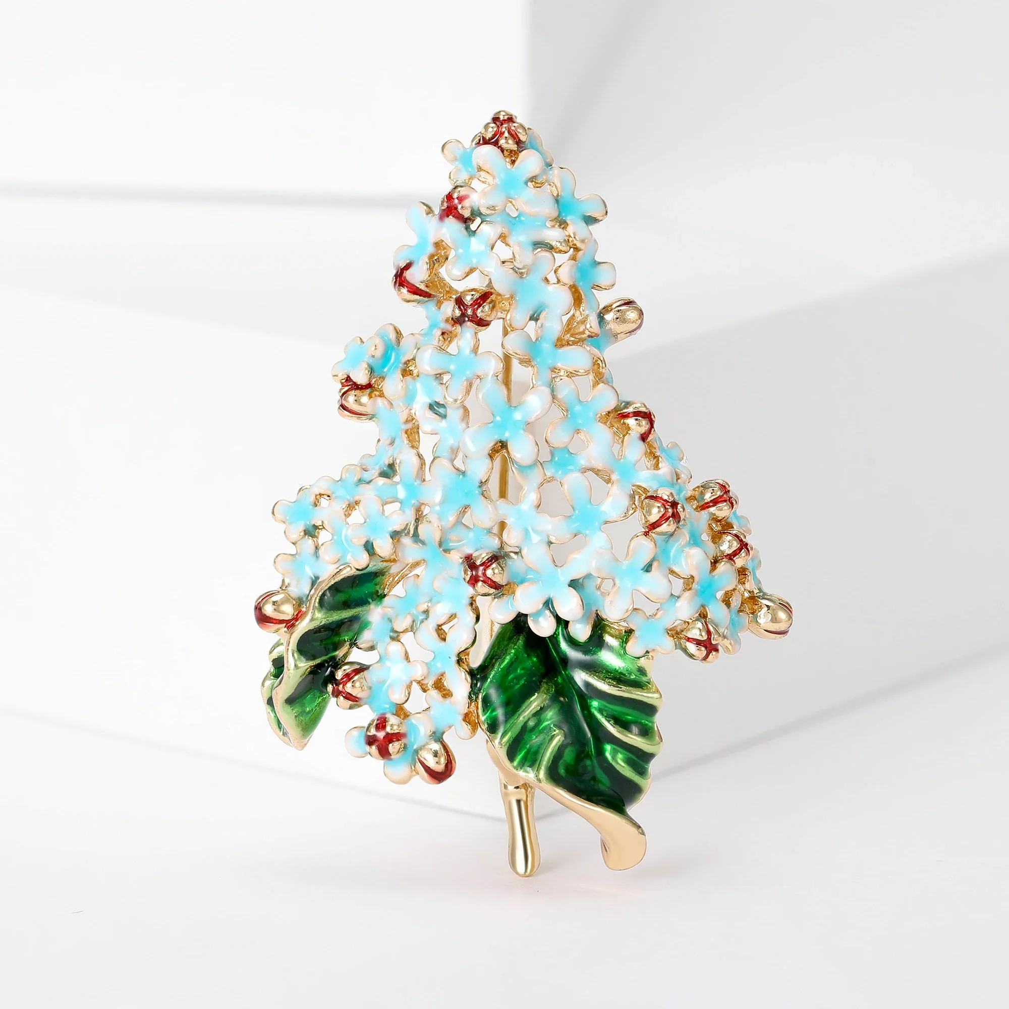Trendy Enamel Hydrangea Brooches for Women Unisex Flowers Pins Event Party Backpack Decoration Clothes Accessories