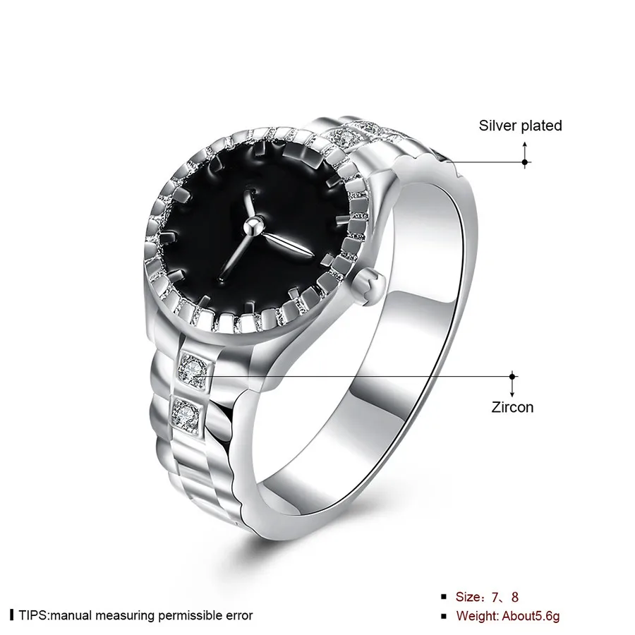 Resin Rings Size 6 Fashion Women Mens Dial Quartz Analog Watch Stainless Steel Toe Rings Classic Silver Simple Reloj Para Mujer