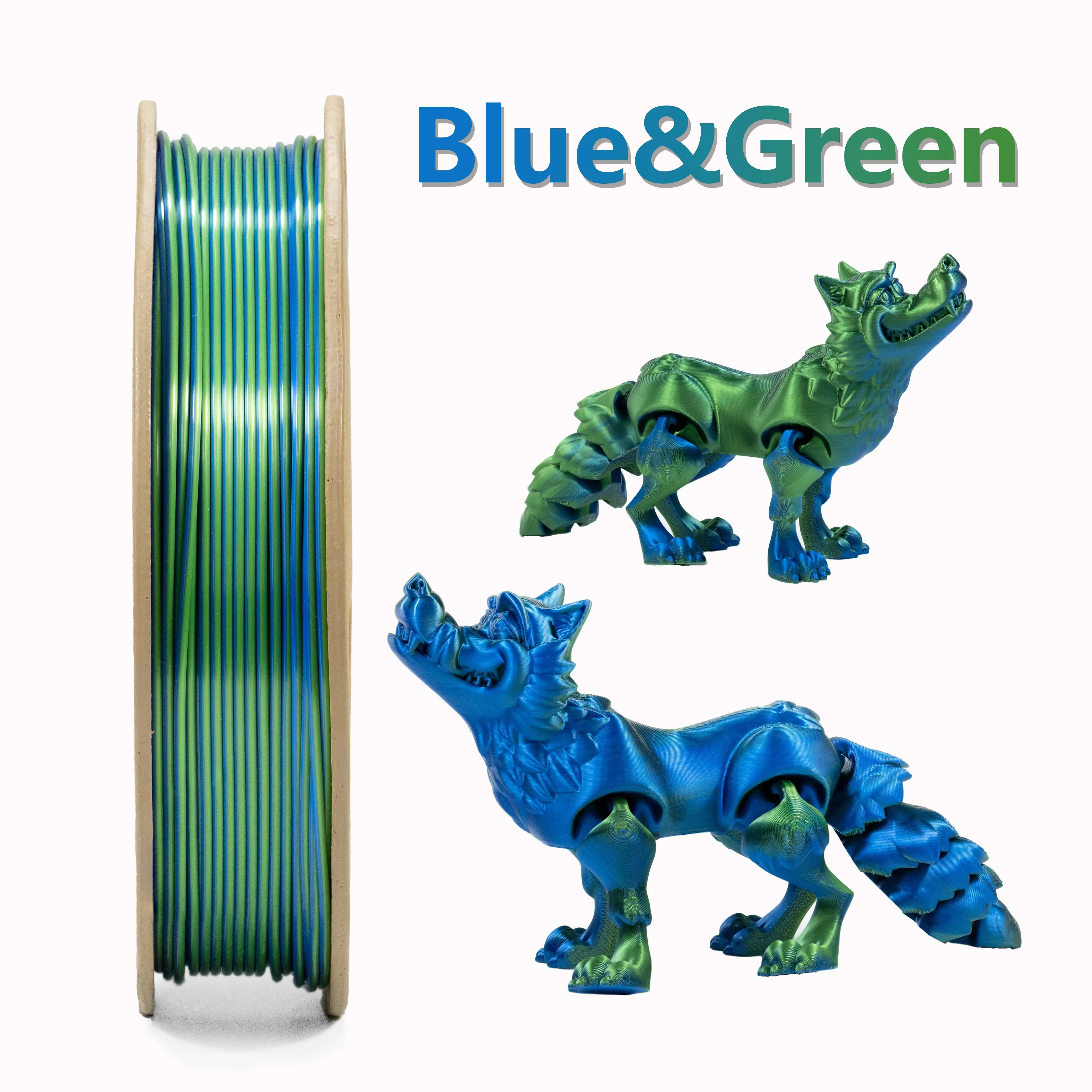 silk blue green