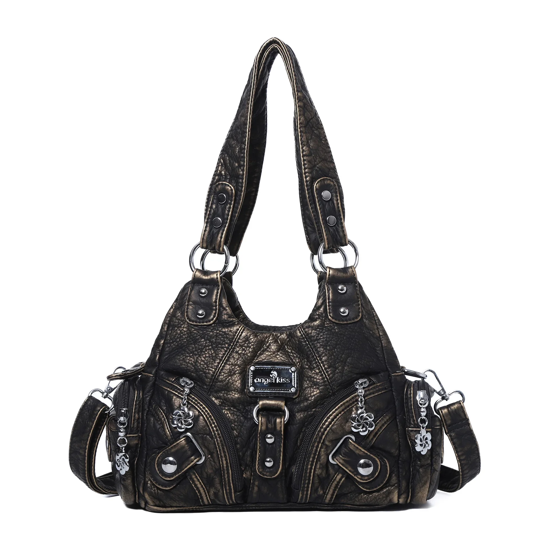 Angelkiss Women Handbags Rose Soft Tote Bag Small Top-handle Purse Fashion Satchel Multi-Pockets Shoulder Bag Hobos Phone Pack