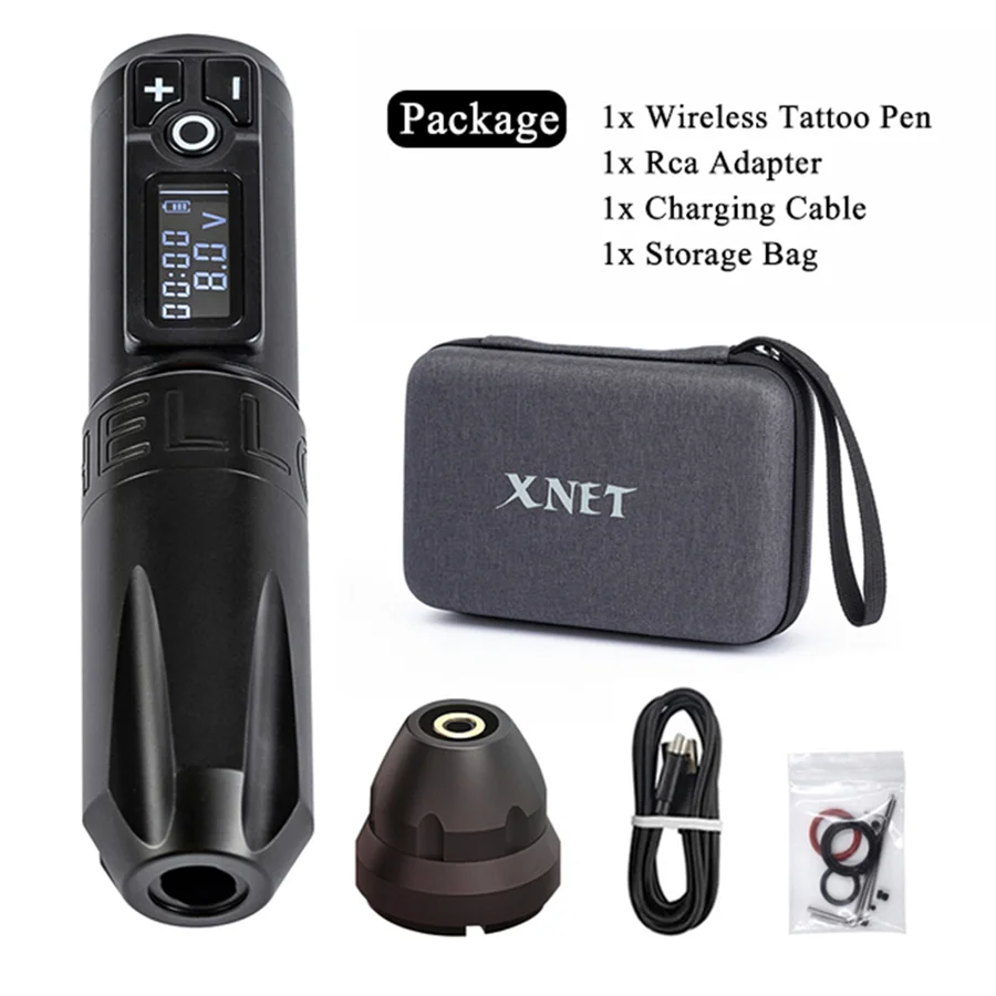 Ambition Trident Tattoo Machine Gun Pen Portable Wireless Battery Strong Coreless Motor LED Digital Display for Tattoo Art