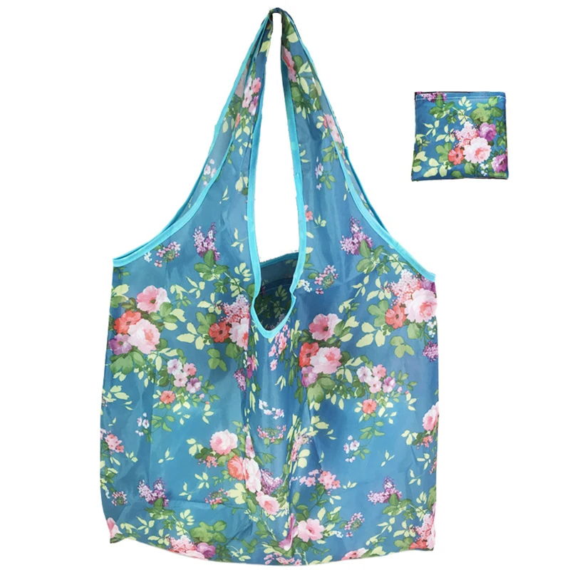Shopper Bag Foldable Portable Eco Bag Handbag Large-Capacity Supermarket Shopping Tote Bags Women Shoulder Bag Home Organization