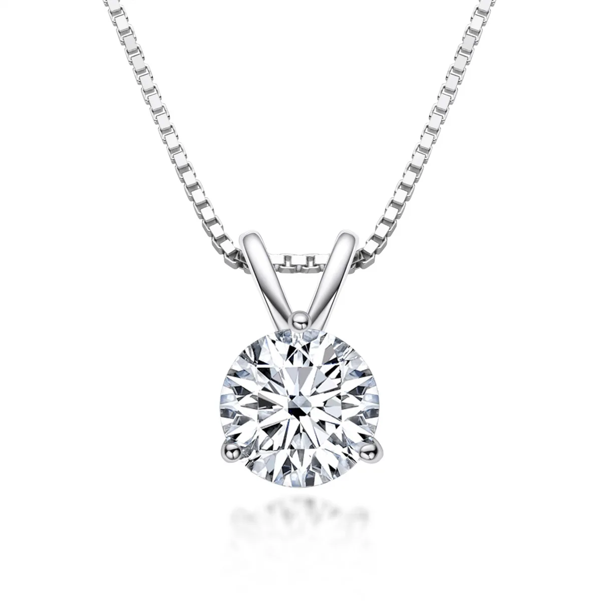 1Carat Moissanite Diamond S925 Sterling Silver Necklaces For Women D Color With GRA Certificate Can Be Detected By The Drill Pen
