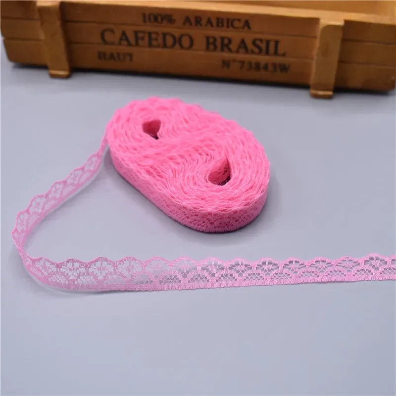 10 yards Lace Ribbon Tape Width 14MM Trim Fabric DIY Embroidered For Sewing Wedding dress Decoration african lace fabric