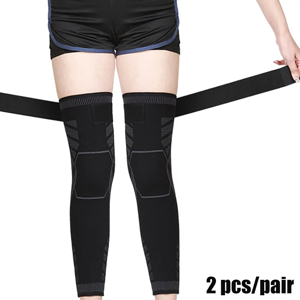 BraceTop Long Leg Compression Sleeves,Full Leg Sleeve Long Knee Brace Knee Support Protect Basketball,Football, Knee Pain Relief
