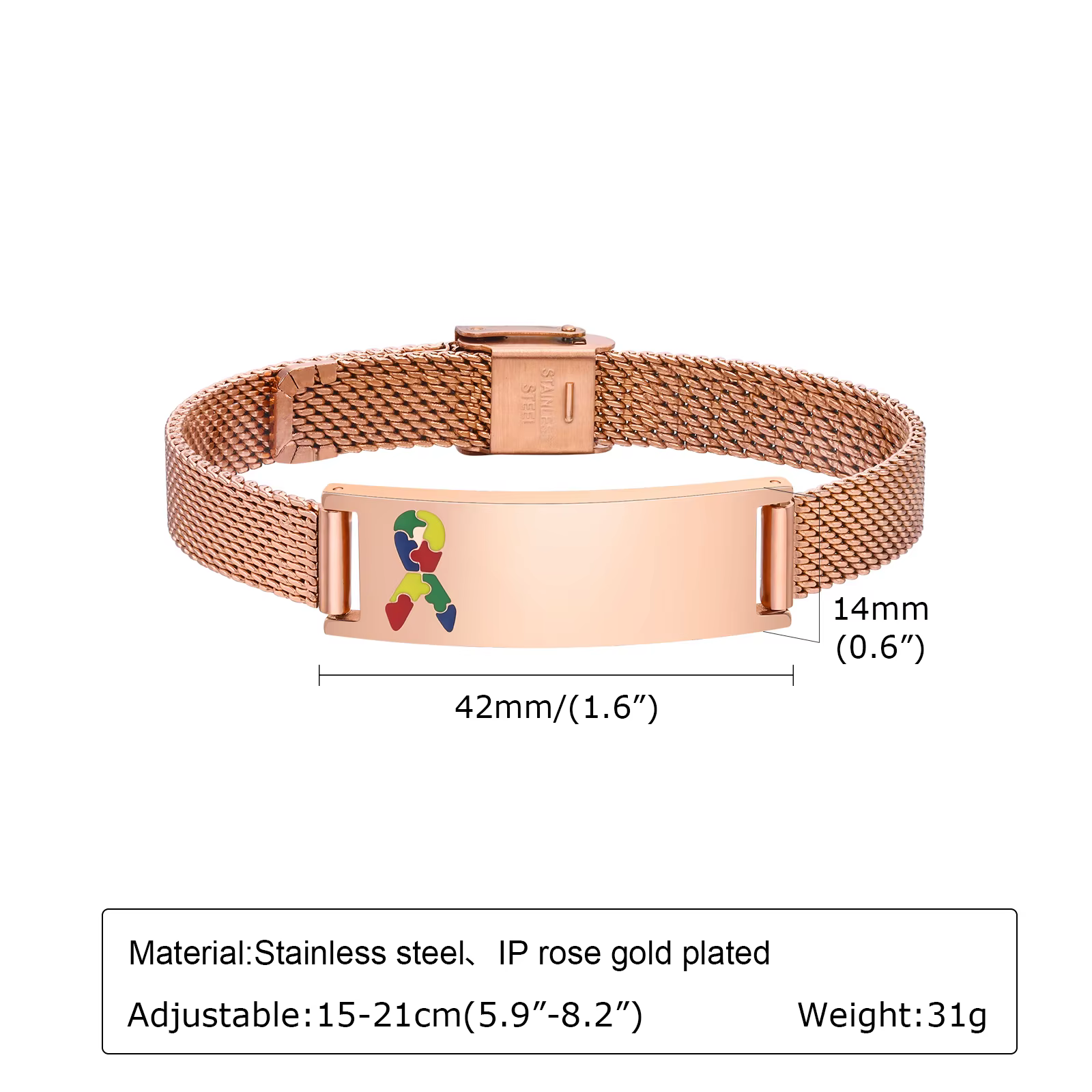 Free Custom Autism Markers Bracelets for Men Name Quote Engrave Info Bracelets Stainless Steel ID Bangle Personalize Jewelry