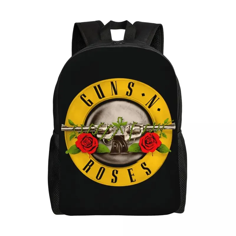 Custom Guns N Roses Bullet Logo Backpack Men Women Fashion Bookbag for College School Hard Rock Band Bags