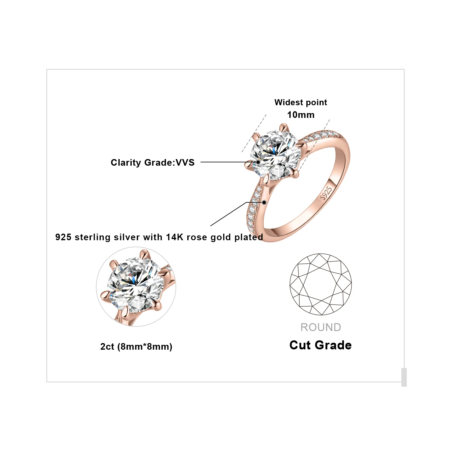 2ct Rose Color