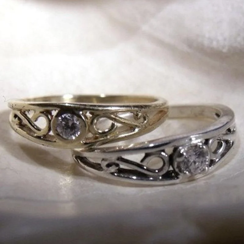Fashion 925 Silver Inlaid Small Crow Diamond Ring Engagement Wedding Romantic Love Diamond Ring Jewelry Gift Souvenir