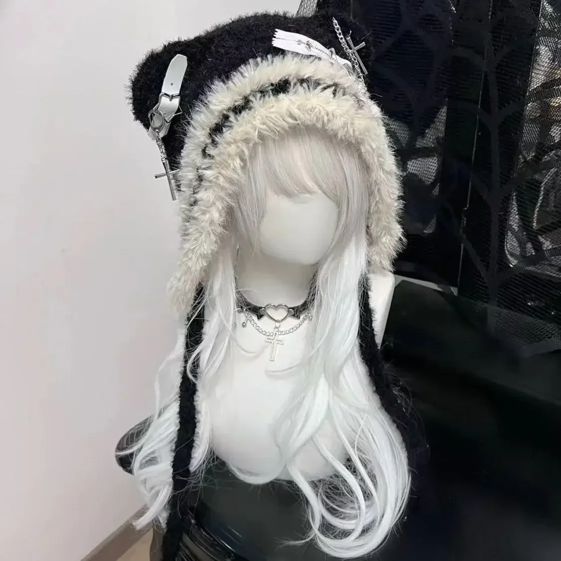 black white