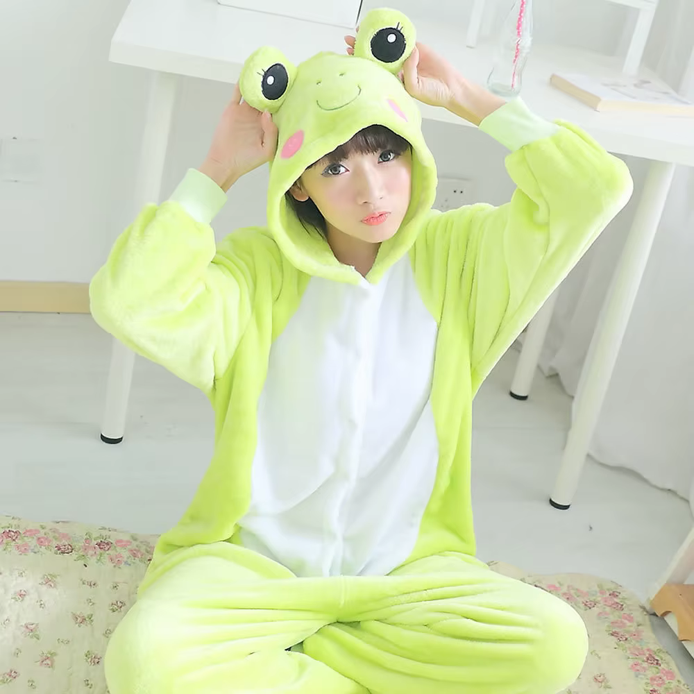 Flannel Anime Onesie Adults Animal Pijama Pajamas Set Women Men Cosplay Halloween Cartoon Pyjama Adults Winter Bear Sleepwear