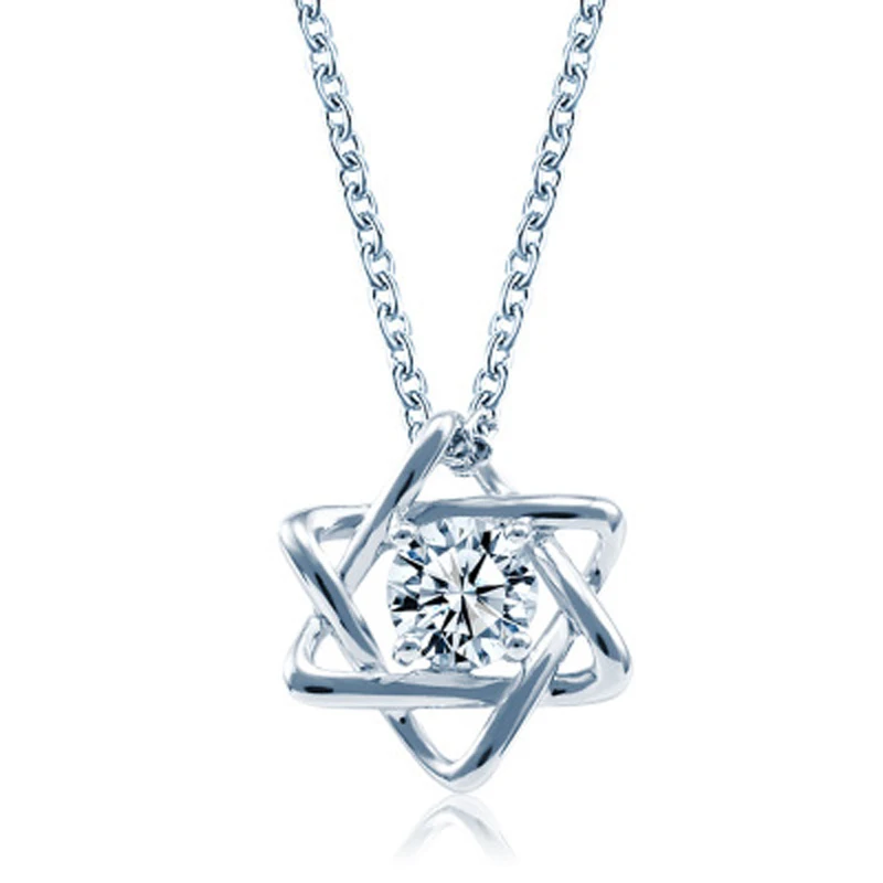 14K White Gold Real GRA Moissanite Necklace For Women 925 Sterling Silver 0.5ct Lab Diamond Necklace Fine Jewelry