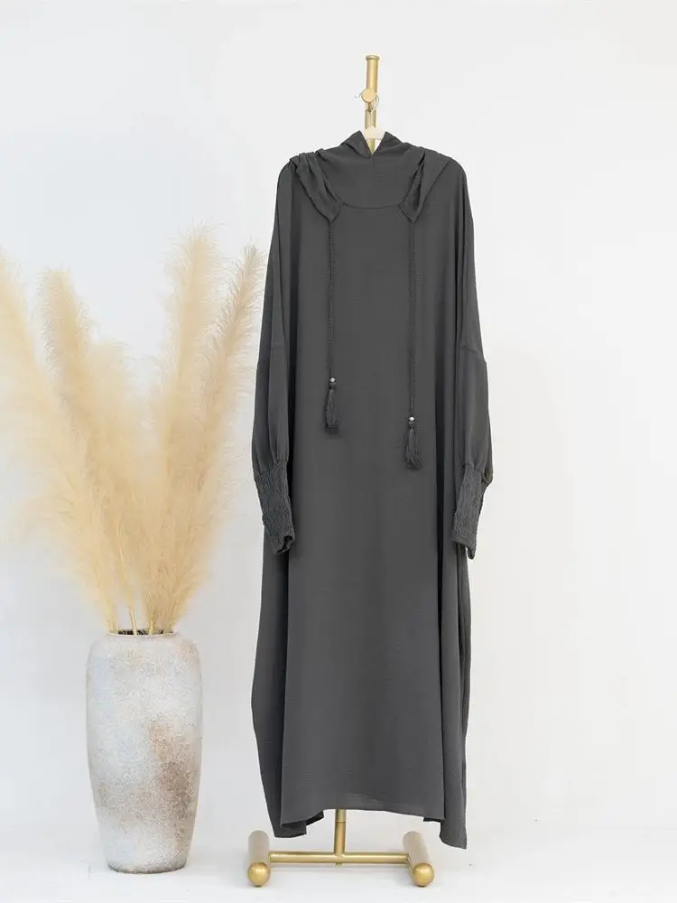 Ramadan Eid Dubai Linen Khimar Abaya Damen Muslim Modal Hijab Dress Kaftan Abayas For Women Kebaya Robe Femme Musulmane