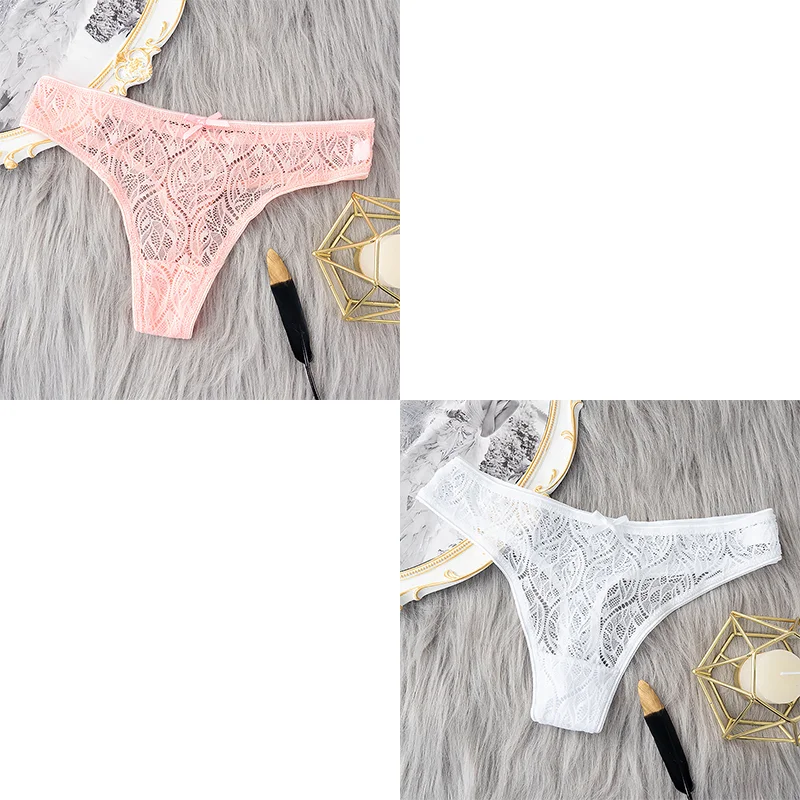 2 Pcs/Set Hot Sale Panties Women Sexy G String Lace Lingerie For Women Fashion Low Waist Thongs Soft Intimate Lady Underwear