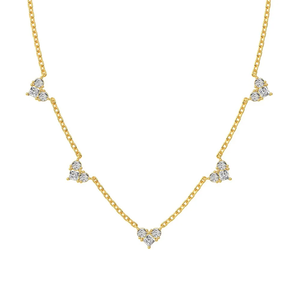Real S925 Silver Heart Necklace Women's Radiant Diamond Pendant Necklace Luxury Jewelry Shiny 5A Zircon Girl Gift Female Party
