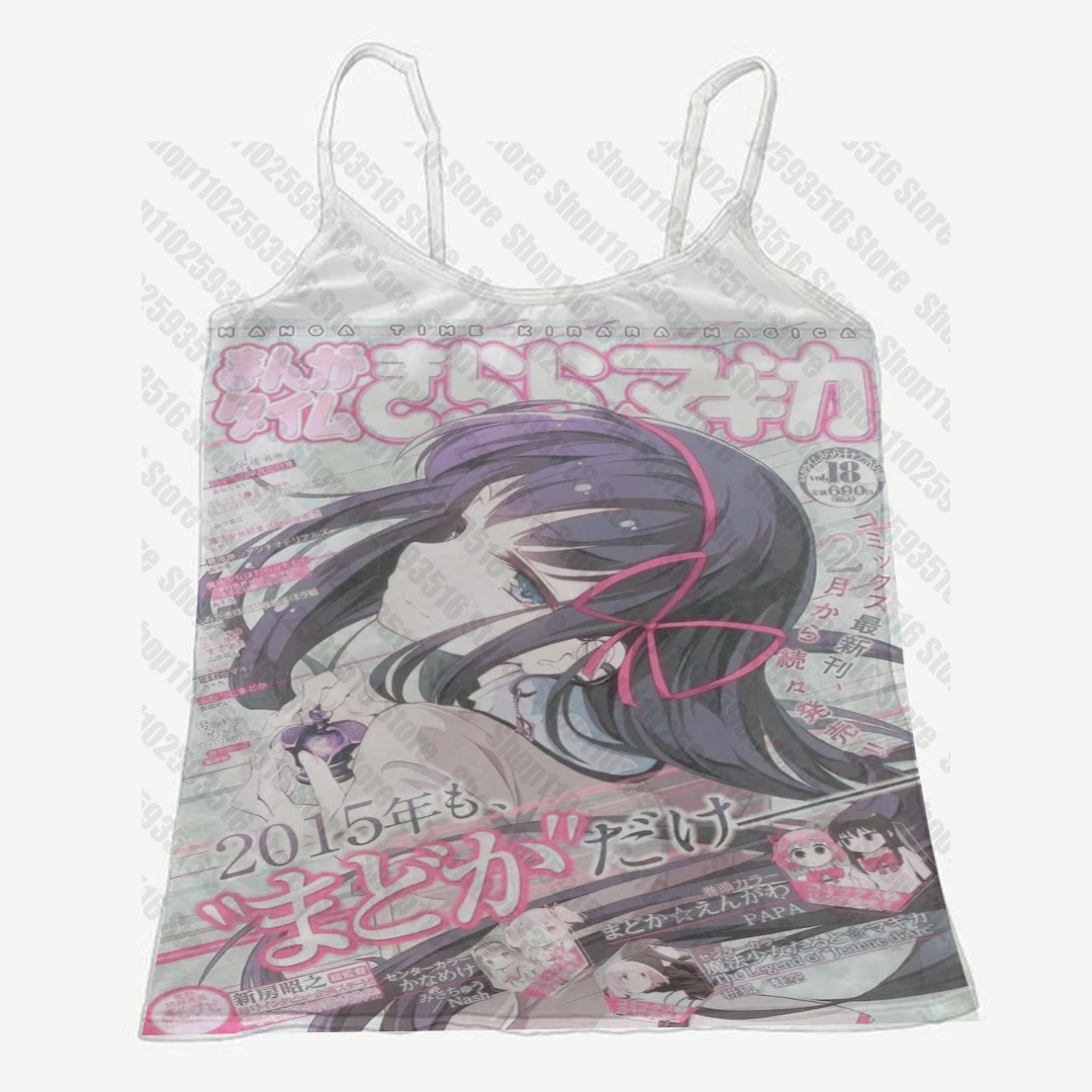 Anime Female Clothing 90s Clothes Vintage Crop Tops Sexys Top Women Coquette 2000s Y2k Tops With Suspenders Tanks & Camis Emo