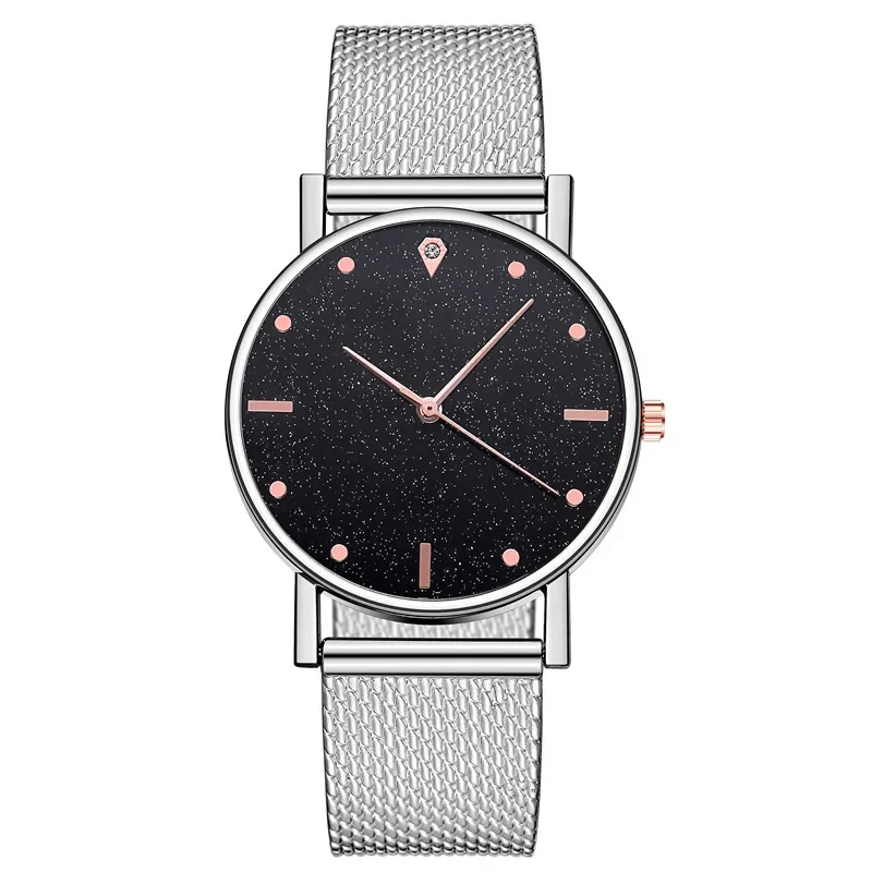 Casual Round Diamond Quartz Wristwatches Luxury Rose Gold Stainless Steel Watches for Women Digital Montre Femme Stress Relógio