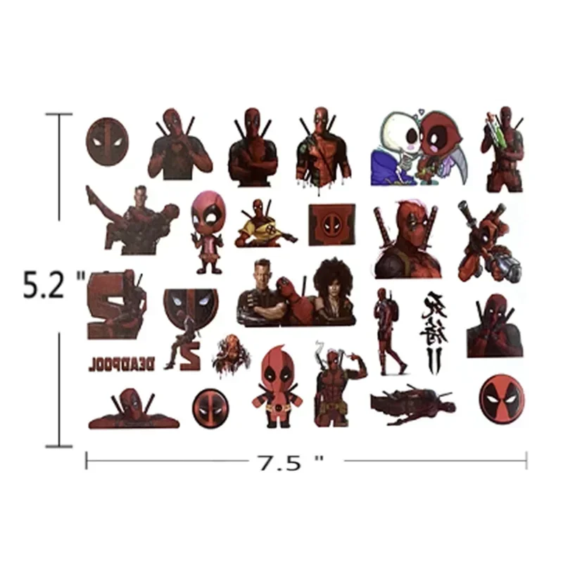 2024 Deadpool&Wolverine Tattoo Stickers Waterproof Anime Movie Role Playing Party Decoration Toy Stickers Children Birthday Gift