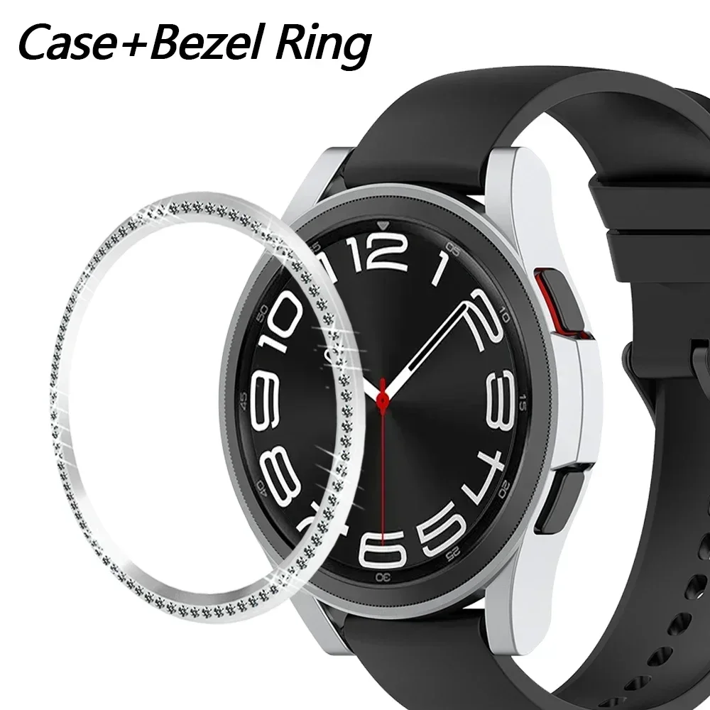 Diamond Bezel for Samsung Galaxy Watch 6 43mm 47mm Diamond Decoration Bezel Protector Protective Case for Galaxy Watch6