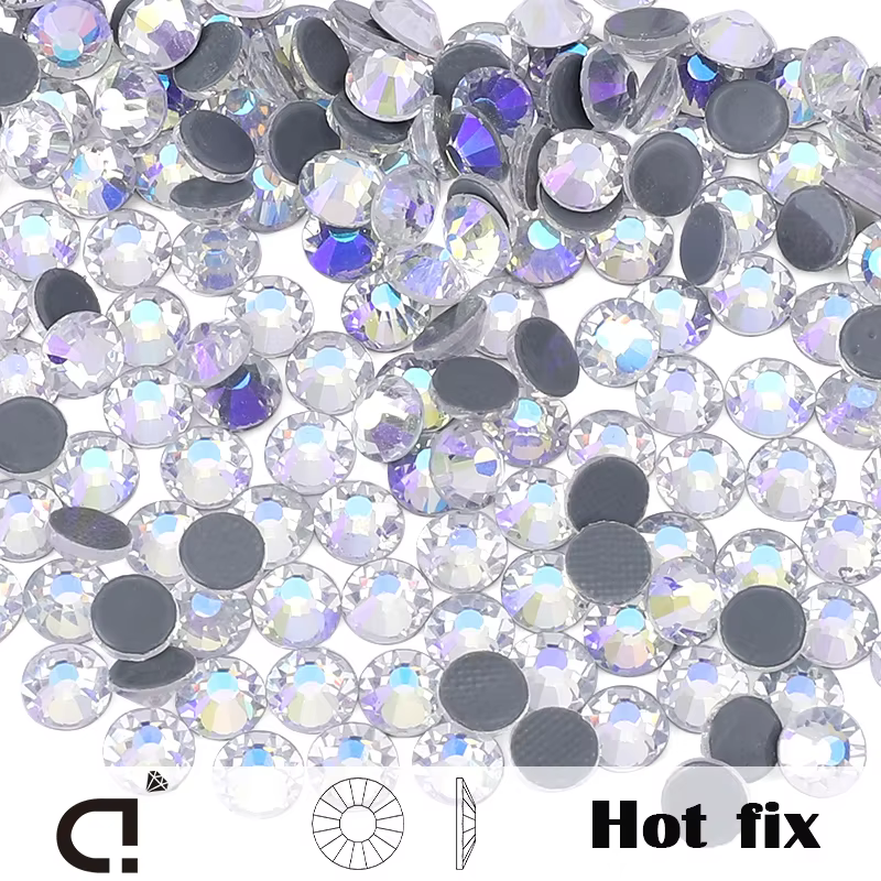 VCcrystal Multicolor SS6-SS30 Hot Fix Flatback Rhinestone Iron On Glass Crystal for Clothing Decoration&Wedding Dresses