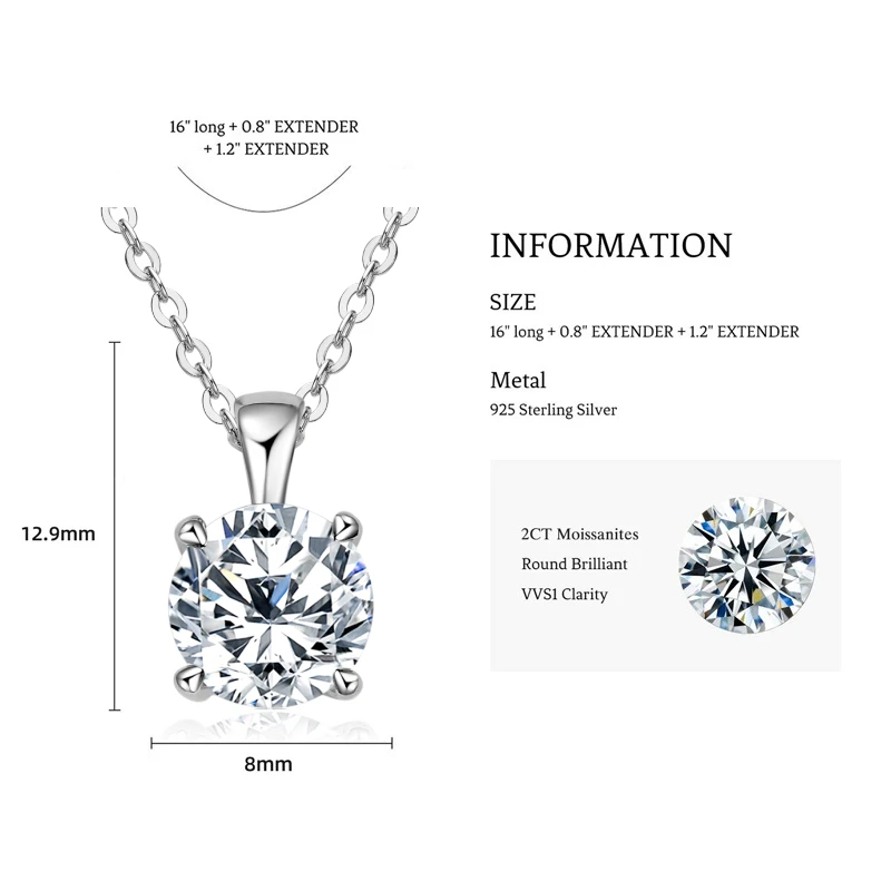 2.0ct 8mm-White