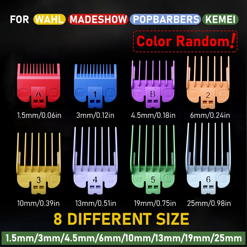 8PC Professional Universal Hair Clipper Limit Guide Comb For Wahl Trimmer Cutting Guide Comb Haircut Tools Barber Accessories