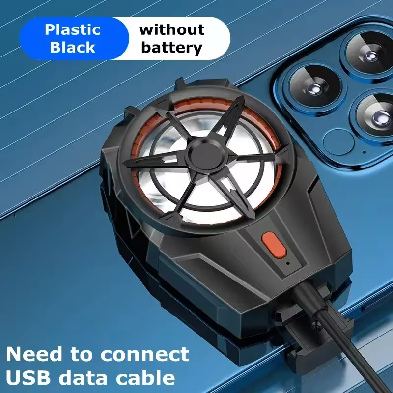 X52 Mobile Phone 3 Gear Adjustment Air-cooled Back-clip Cooling Fan Radiator for PUBG Game Cooler for IOS Android Cool Heat Sink