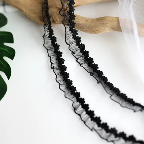 3 Yard Elastic Tulle Ruffle Ribbon Trim for Fringe DIY Prom Even Dresses Stretch Lace Fabric Sewing Accessories Material African